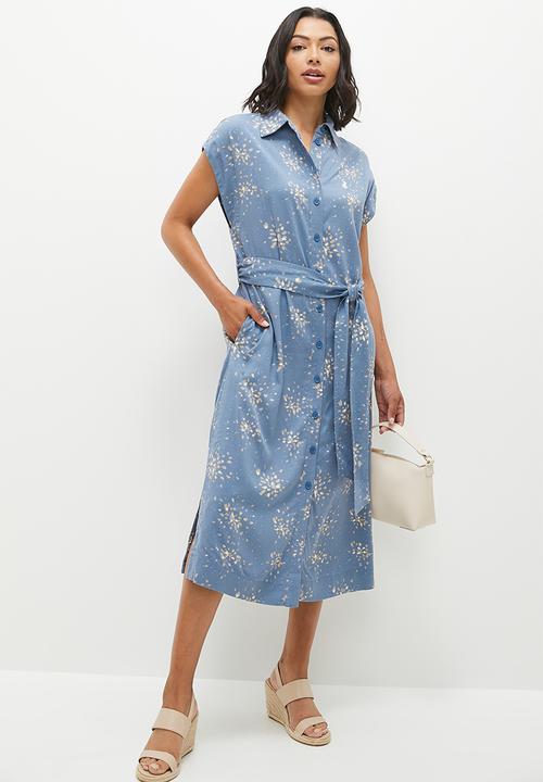 POLO - Women excl printed ss dress - blue
