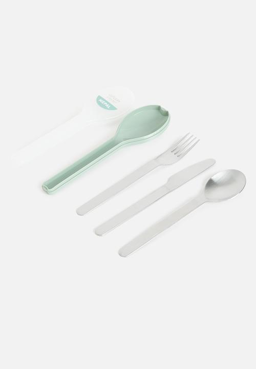 Mepal - Mepal ellipse 3 piece cutlery set & case - nordic sage