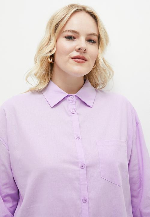 edit - Linen blend shirt - lilac