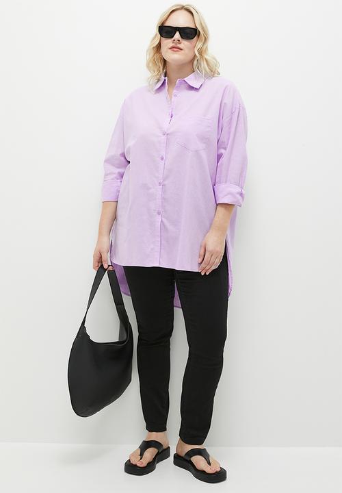 edit - Linen blend shirt - lilac