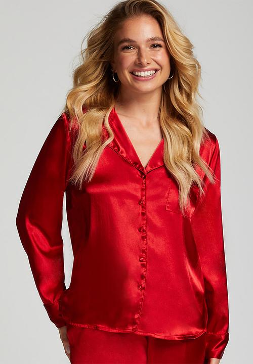 Hunkemoller - Jacket LS Satin Minimal - Tango Red