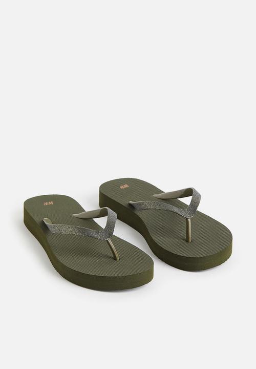 H&M - Flip-flops - dark khaki green