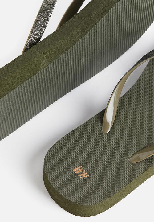 H&M - Flip-flops - dark khaki green