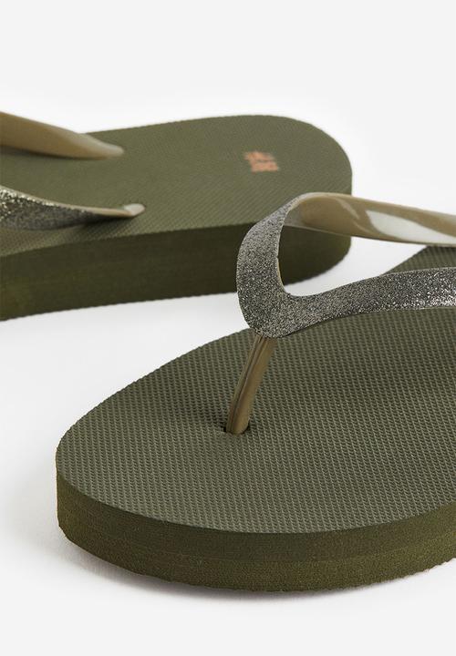 H&M - Flip-flops - dark khaki green
