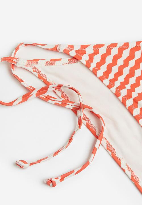 H&M - Tie tanga bikini bottoms - red/patterned