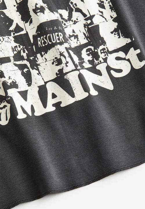 H&M - Printed vest top - dark grey/the rolling stones
