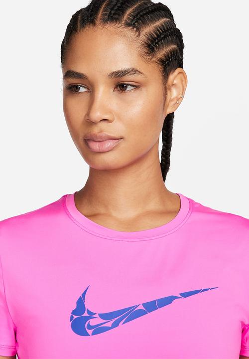 Nike - W Nk one swoosh hbr df short sleeve top - playful pink/hyper royal