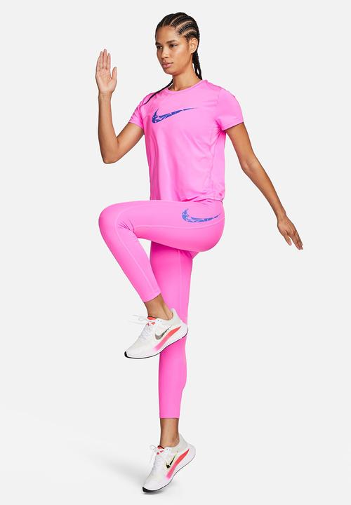 Nike - W Nk one swoosh hbr df short sleeve top - playful pink/hyper royal