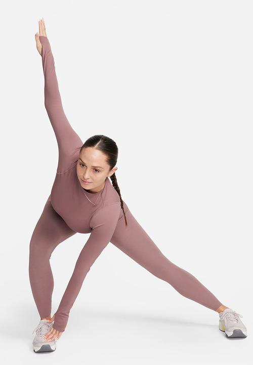 Nike - W nk inf df long sleeve top - smokey mauve/white