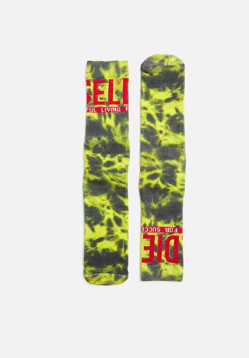 Diesel  - Skm-ray socks - black & yellow tie dye
