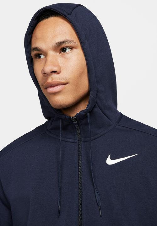 Nike - Dri-FIT Hooded fitness fz hoody- obsidian/white