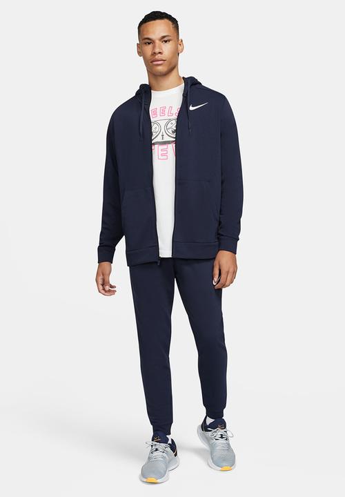 Nike - Dri-FIT Hooded fitness fz hoody- obsidian/white