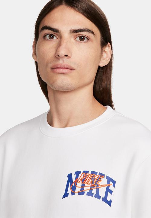 Nike - NSW Crew bb arch club sweatshirt gx - white/safety orange