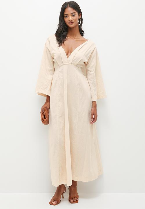 MILLA - Cross back fit and flare midaxi dress-ecru