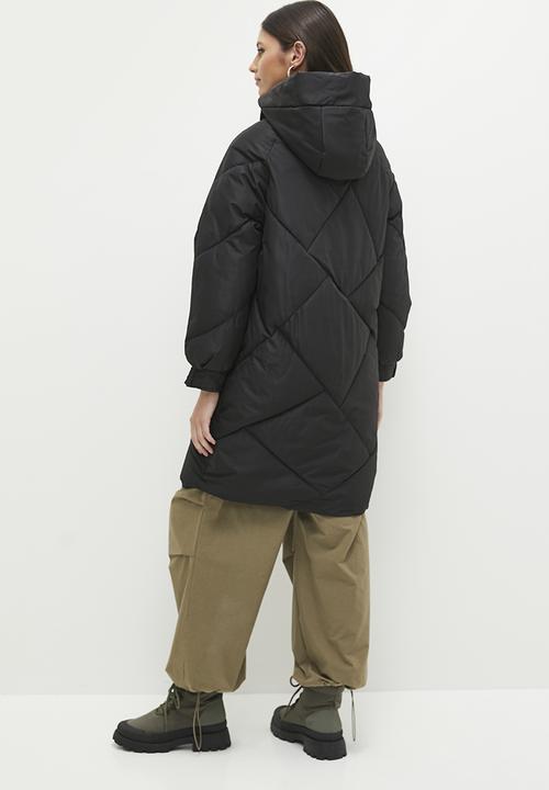 dailyfriday - Hooded puffer coat - black