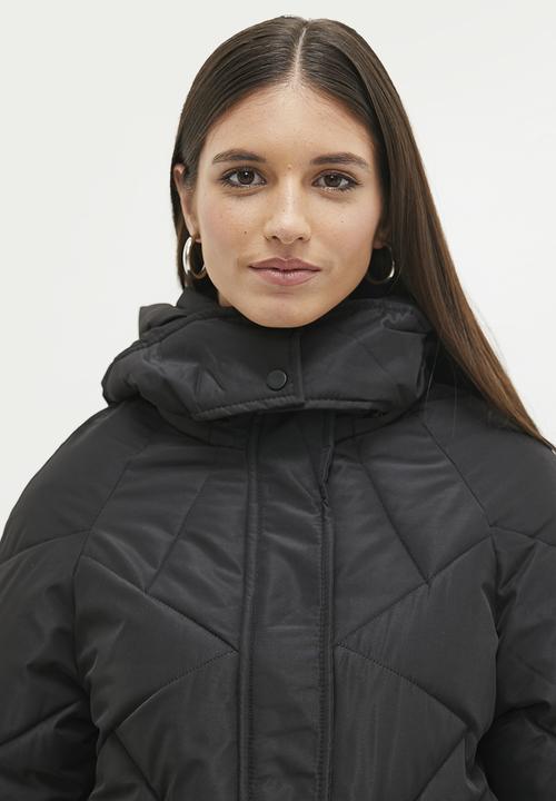 dailyfriday - Hooded puffer coat - black