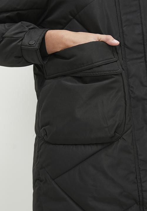 dailyfriday - Hooded puffer coat - black
