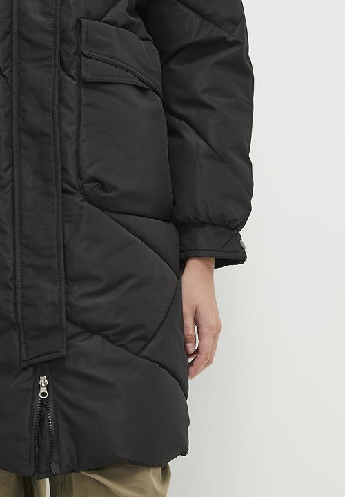 dailyfriday - Hooded puffer coat - black