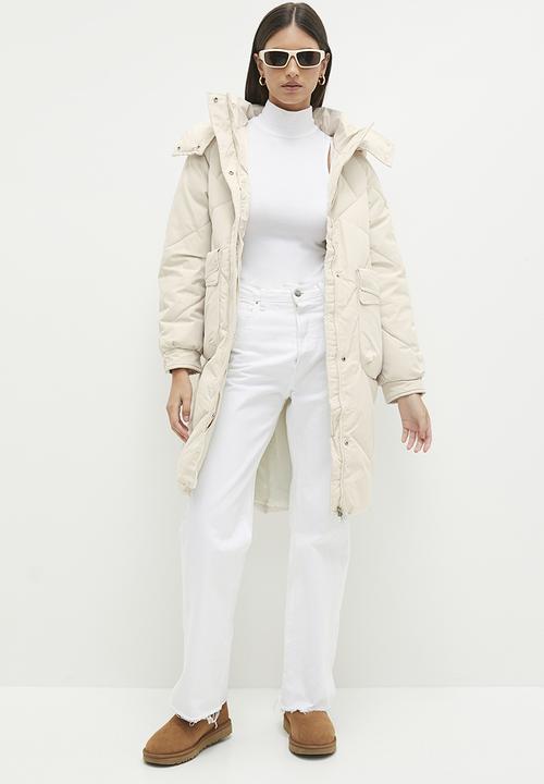 dailyfriday - Hooded puffer coat - ecru
