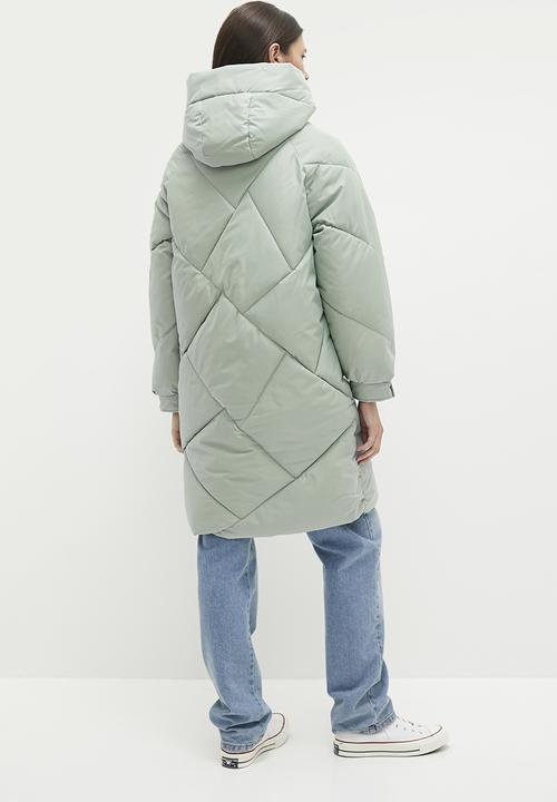 dailyfriday - Hooded puffer coat - sage
