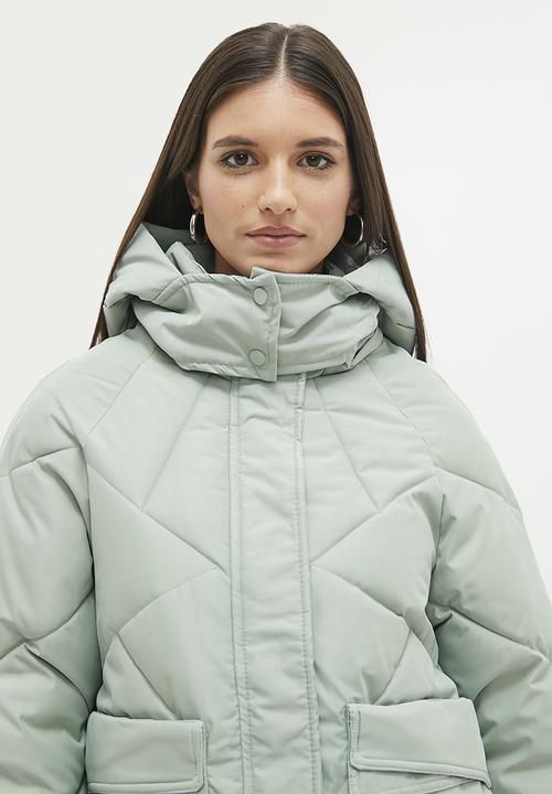 dailyfriday - Hooded puffer coat - sage