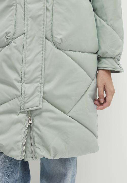 dailyfriday - Hooded puffer coat - sage