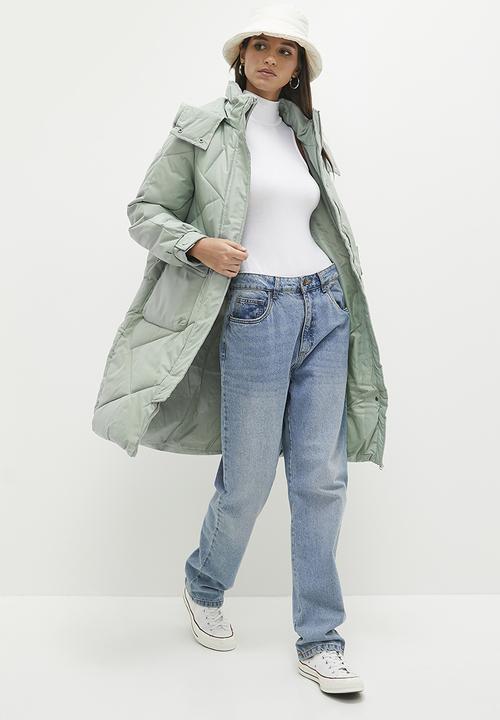 dailyfriday - Hooded puffer coat - sage
