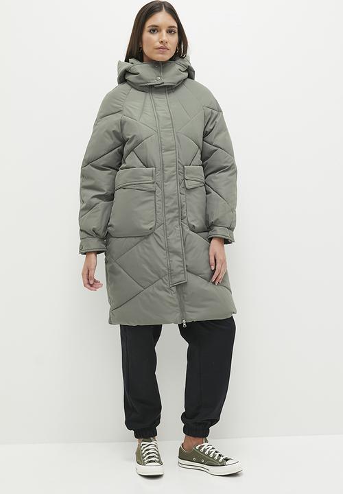 dailyfriday - Hooded puffer coat - green