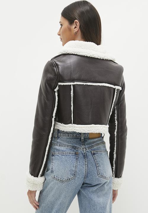 dailyfriday - Teddy pu jacket - chocolate
