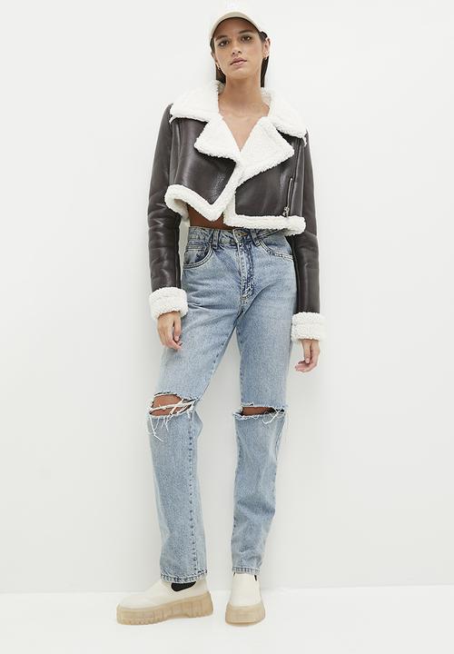 dailyfriday - Teddy pu jacket - chocolate