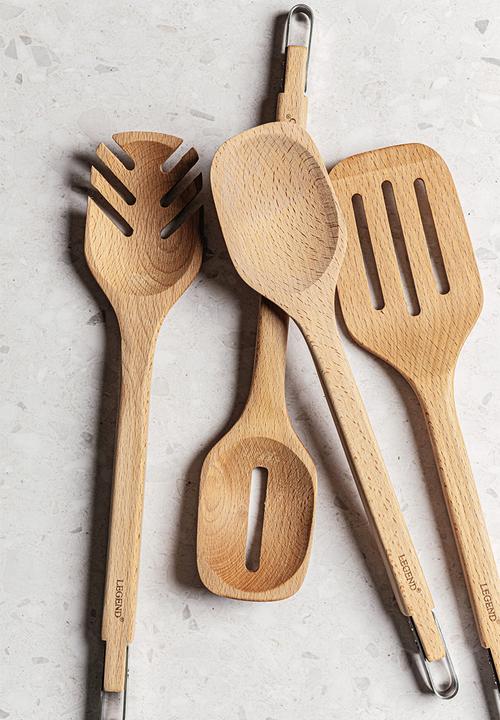 Legend - Premium Beechwood Slotted Spoon - Natural 