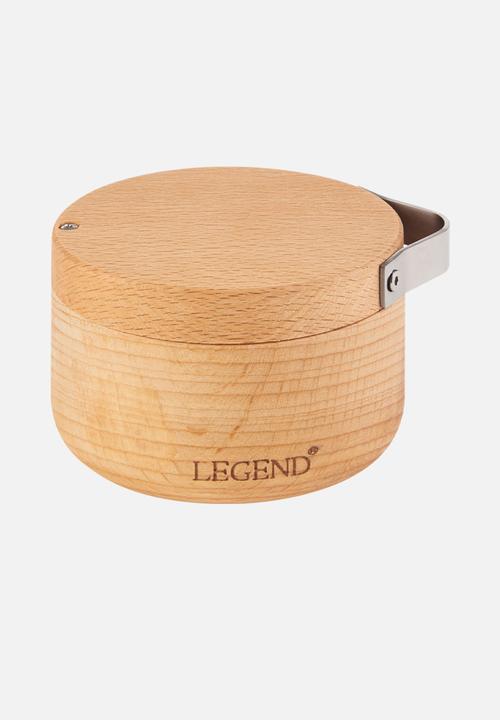Legend - Premium Beechwood Salt Cellar & Spoon - Natural 