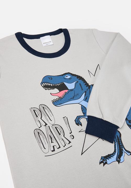 Pop Candy - Printed long sleeve  pj set - grey