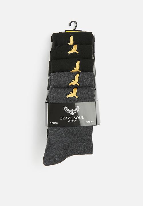 Brave Soul - Msx-470emblem 5 pack - black & charcoal