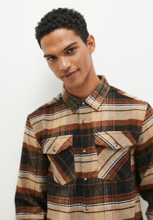 Brave Soul - MSH-48SANFORD - Brown/Beige Check