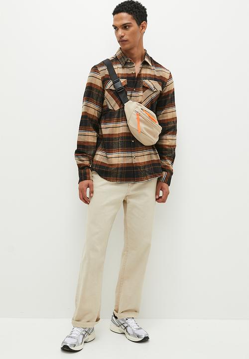 Brave Soul - MSH-48SANFORD - Brown/Beige Check