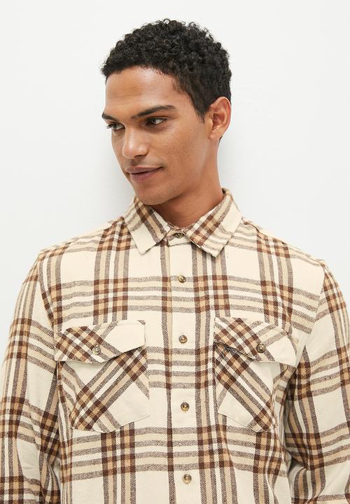 Brave Soul - MSH-48BAUER - Beige/Light Brown Check