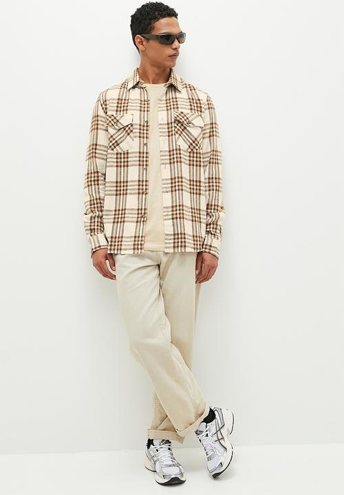 Brave Soul - MSH-48BAUER - Beige/Light Brown Check