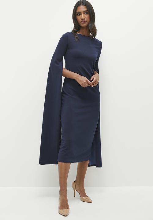edit - Midi cape dress - ink