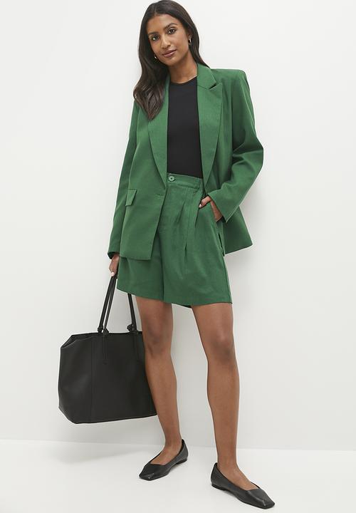 edit - Co-ord linen blazer - green