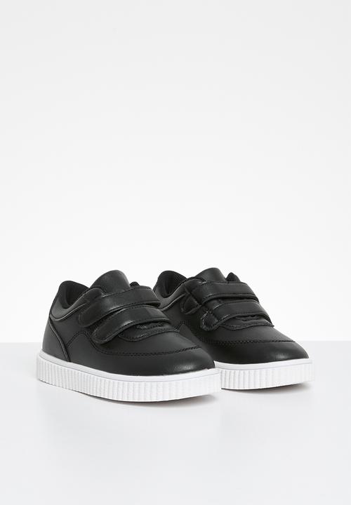 Pop Candy - Twin velcro strap sneaker - black