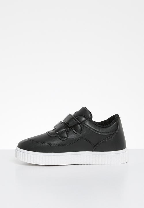Pop Candy - Twin velcro strap sneaker - black