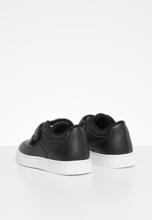 Pop Candy - Twin velcro strap sneaker - black