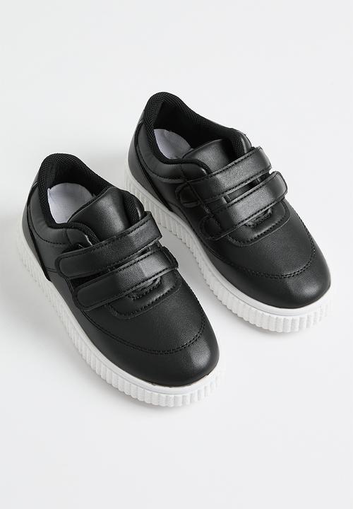 Pop Candy - Twin velcro strap sneaker - black