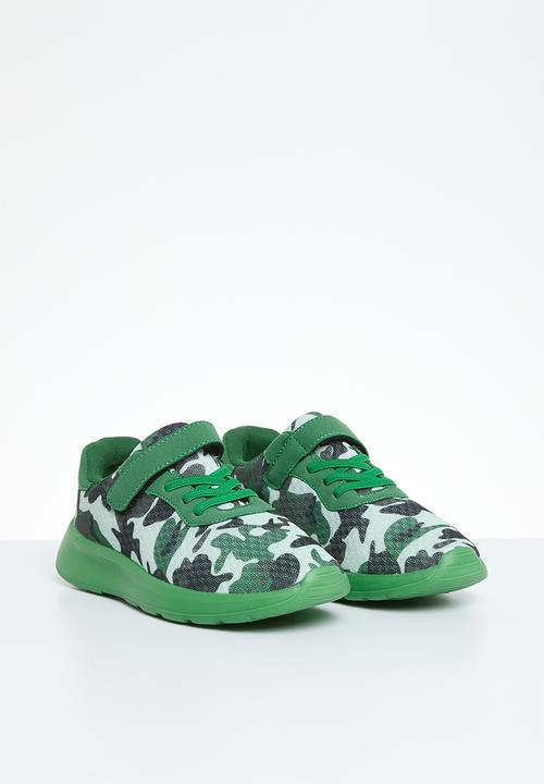 Pop Candy - Adjustable fastener strap sneakers - camo green