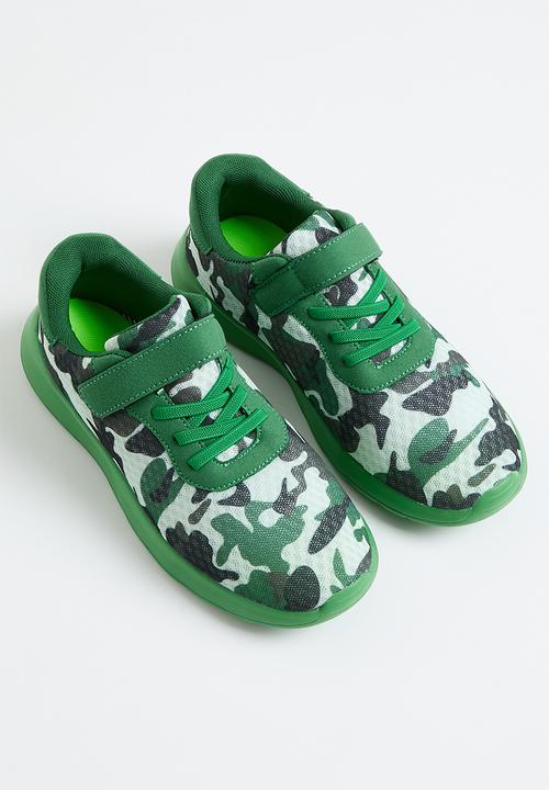 Pop Candy - Adjustable fastener strap sneakers - camo green