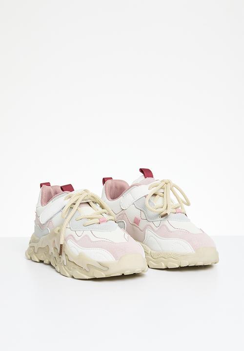 Pop Candy - Lace & adjustable strap chunky sneaker - pink
