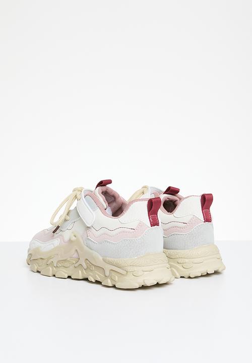 Pop Candy - Lace & adjustable strap chunky sneaker - pink