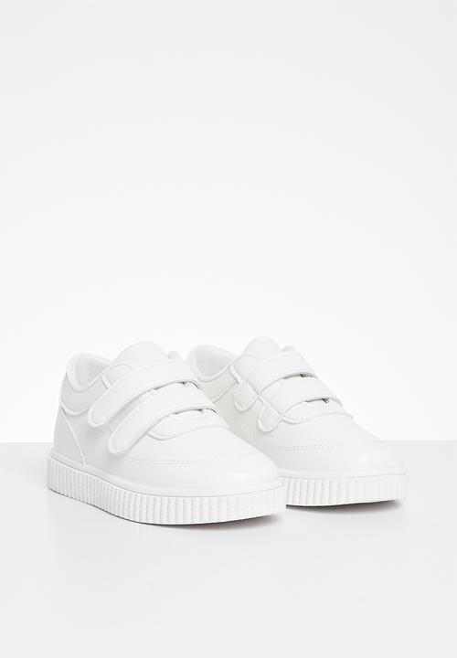 Pop Candy - Twin velcro strap sneaker - white