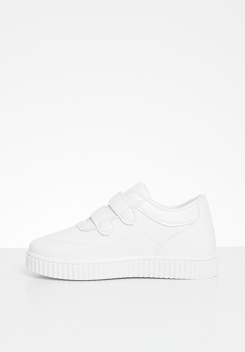Pop Candy - Twin velcro strap sneaker - white
